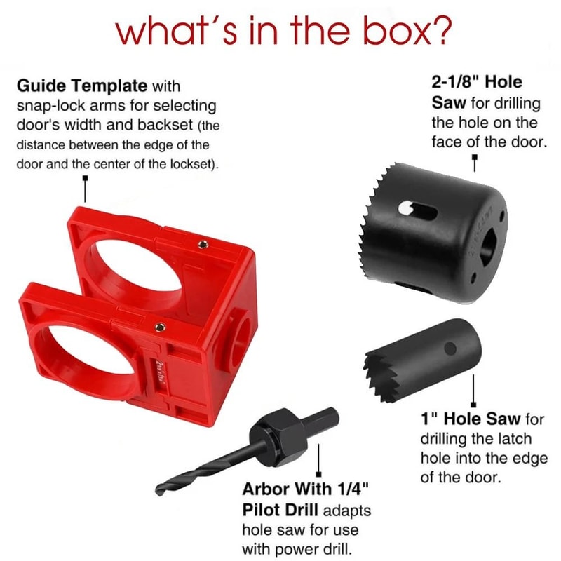 Door Lock Latch Installation Kit Professional Hole Opener Scoring Set 2