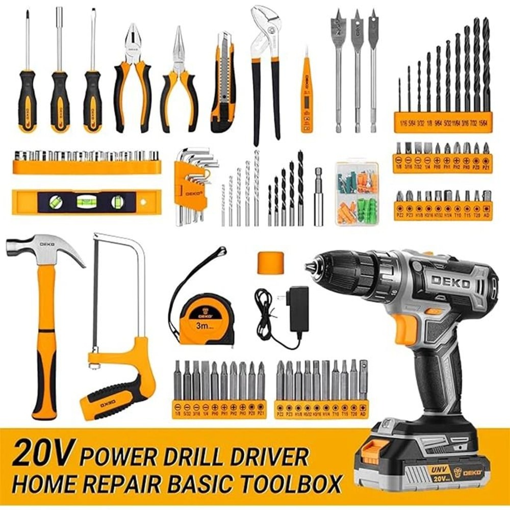 20V Cordless Drill Home Tool Kit Comprehensive Household Repair Set 1