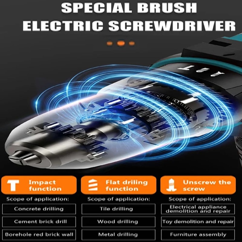 HighPerformance Cordless Multifunctional Impact Drill 4