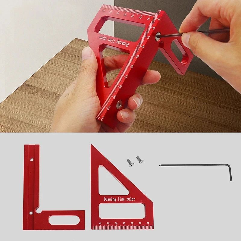 HighPrecision Aluminum Alloy Woodworking Square Miter Ruler 3