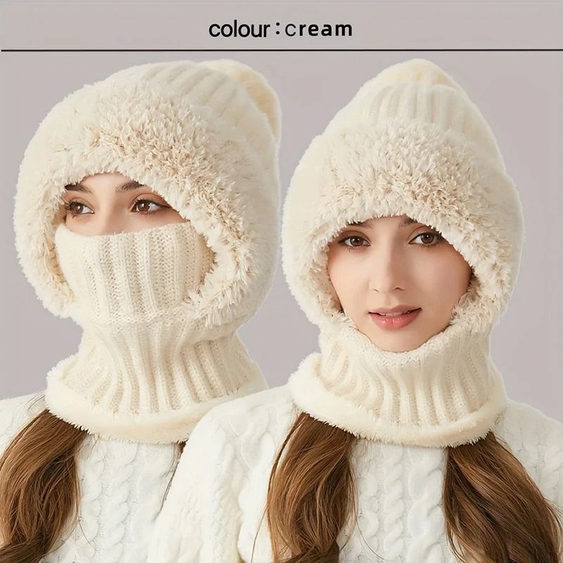 Womens 3in1 Thermal Knitted Winter Hood Set 2