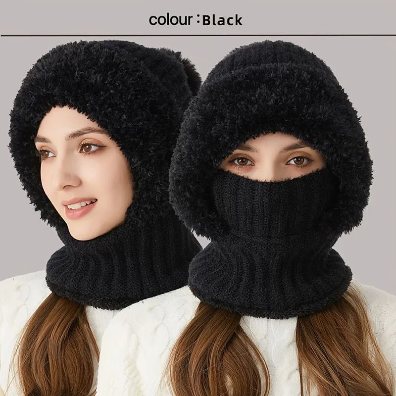 Womens 3in1 Thermal Knitted Winter Hood Set 3