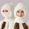 Womens 3in1 Thermal Knitted Winter Hood Set 8