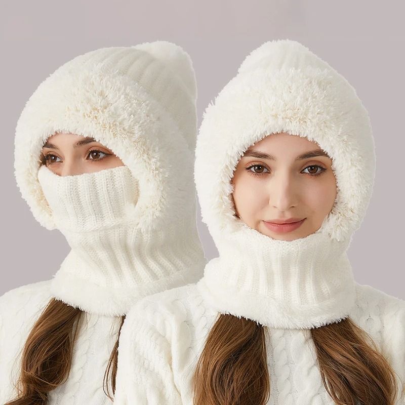 Womens 3in1 Thermal Knitted Winter Hood Set 8