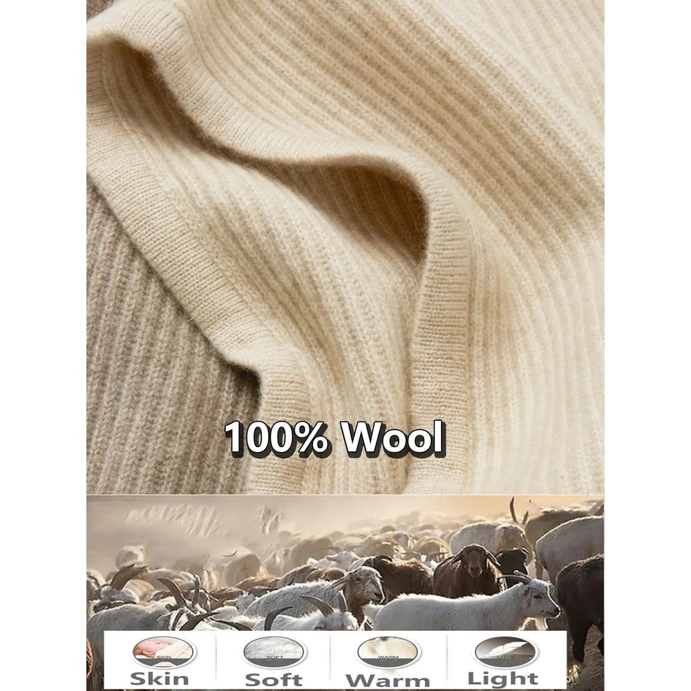 100 Pure Wool Knitted Thermal Balaclava Hood 5