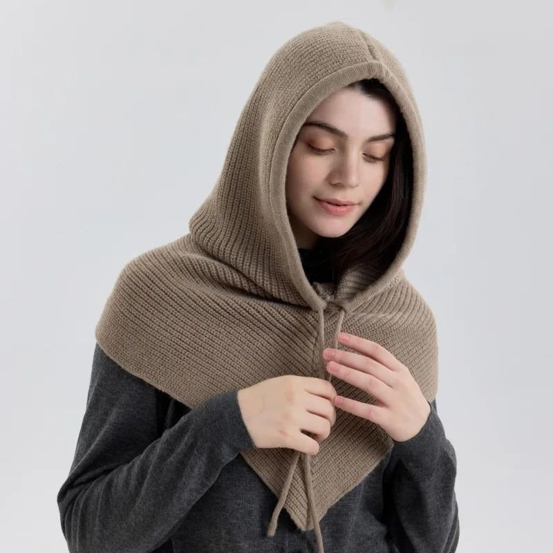 Seamless Knitted Thermal Balaclava Hood And Neck Warmer 10