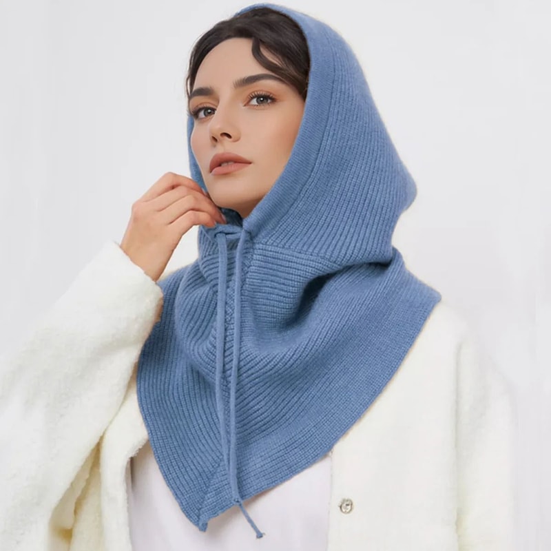 Seamless Knitted Thermal Balaclava Hood And Neck Warmer 14