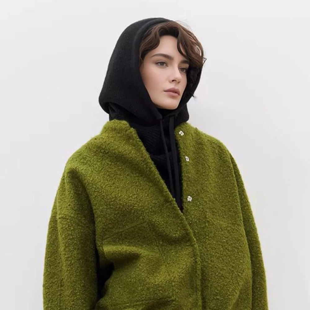 Seamless Knitted Thermal Balaclava Hood And Neck Warmer 7