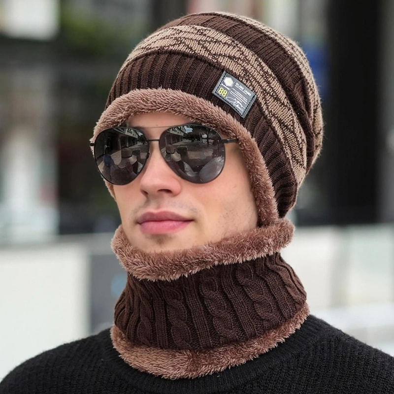 PlushLined Thermal Knitted Beanie Hat 2