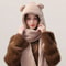 Kawaii Bear Ear 3in1 Winter Thermal Set 1