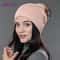 Wool Knit Beanie With Real Fur Pom Pom 19