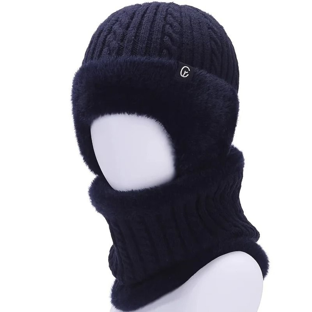 Elderly Thermal Knitted Winter Hat With Ear Protection 6