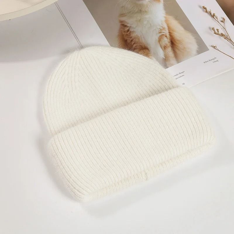 Womens Premium Rabbit Fur Blend Thermal Beanie 7