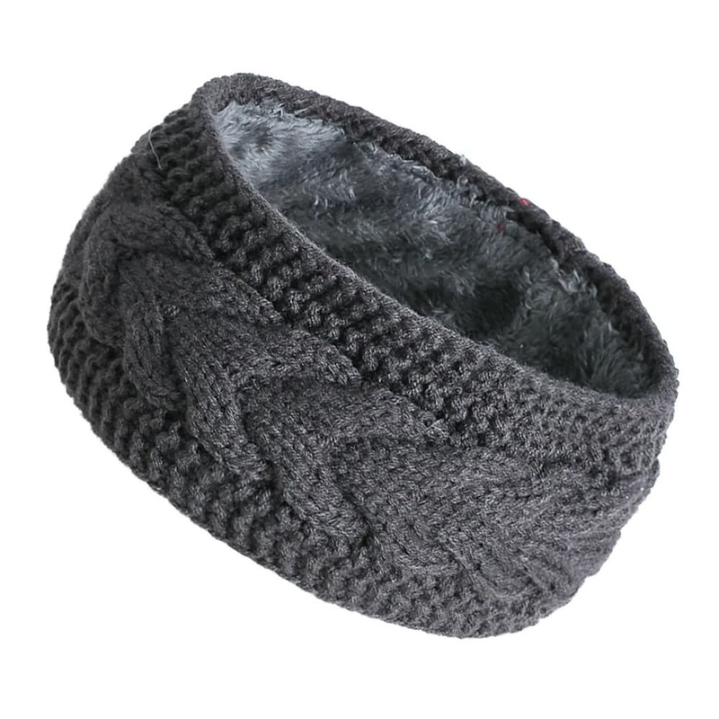 Thermal VelvetLined Knitted Winter Headband 3