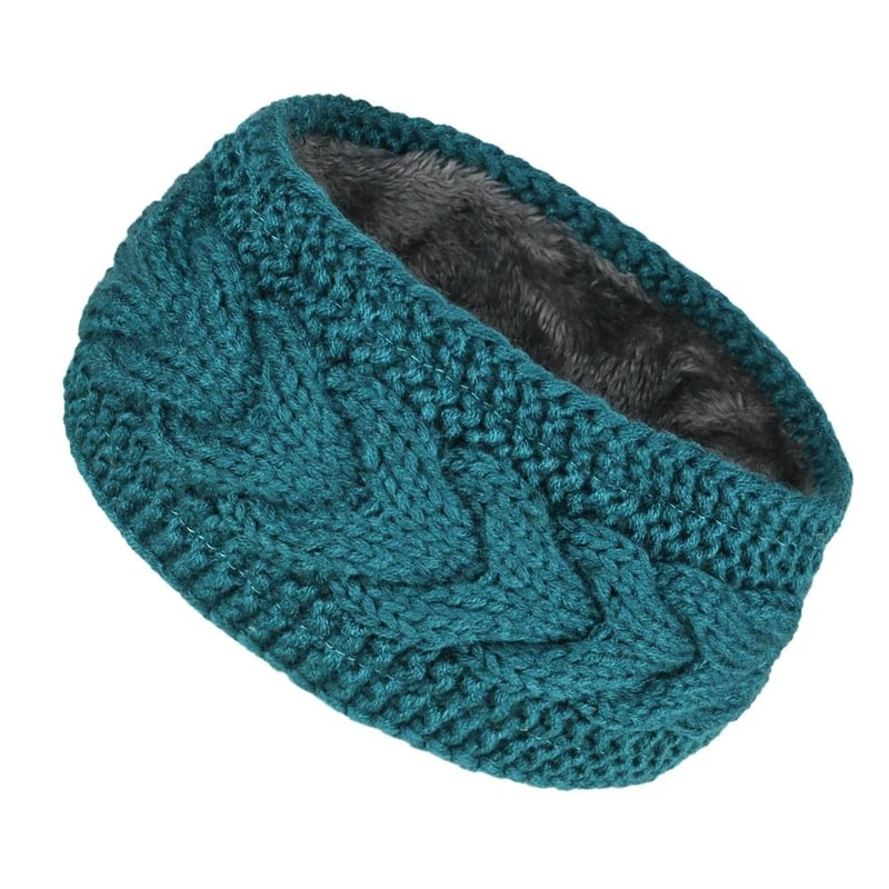 Thermal VelvetLined Knitted Winter Headband 19