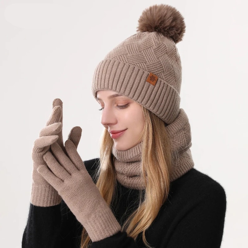 Unisex DoubleLayer FleeceLined Thermal Winter Set 10