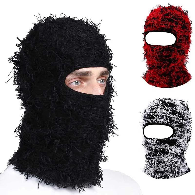 Distressed Knitted Tactical Balaclava Ski Mask 0