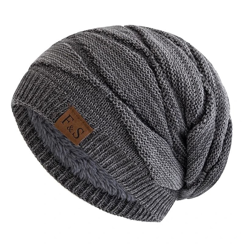 Unisex MixedColor Slouchy FleeceLined Winter Beanie 2