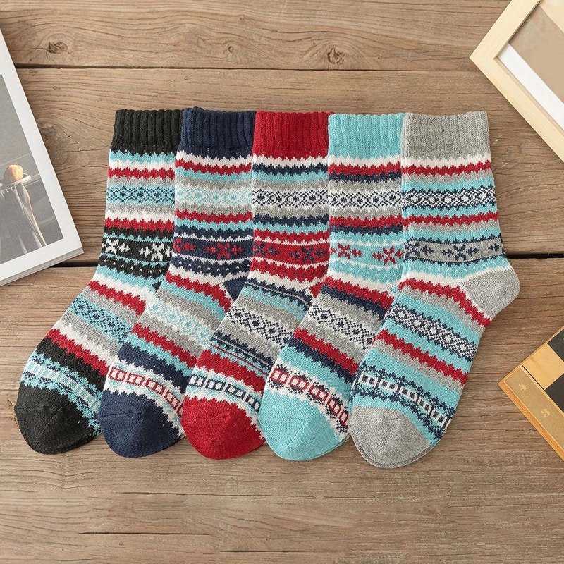 5Pair Retro Thermal Winter Sock Set 13
