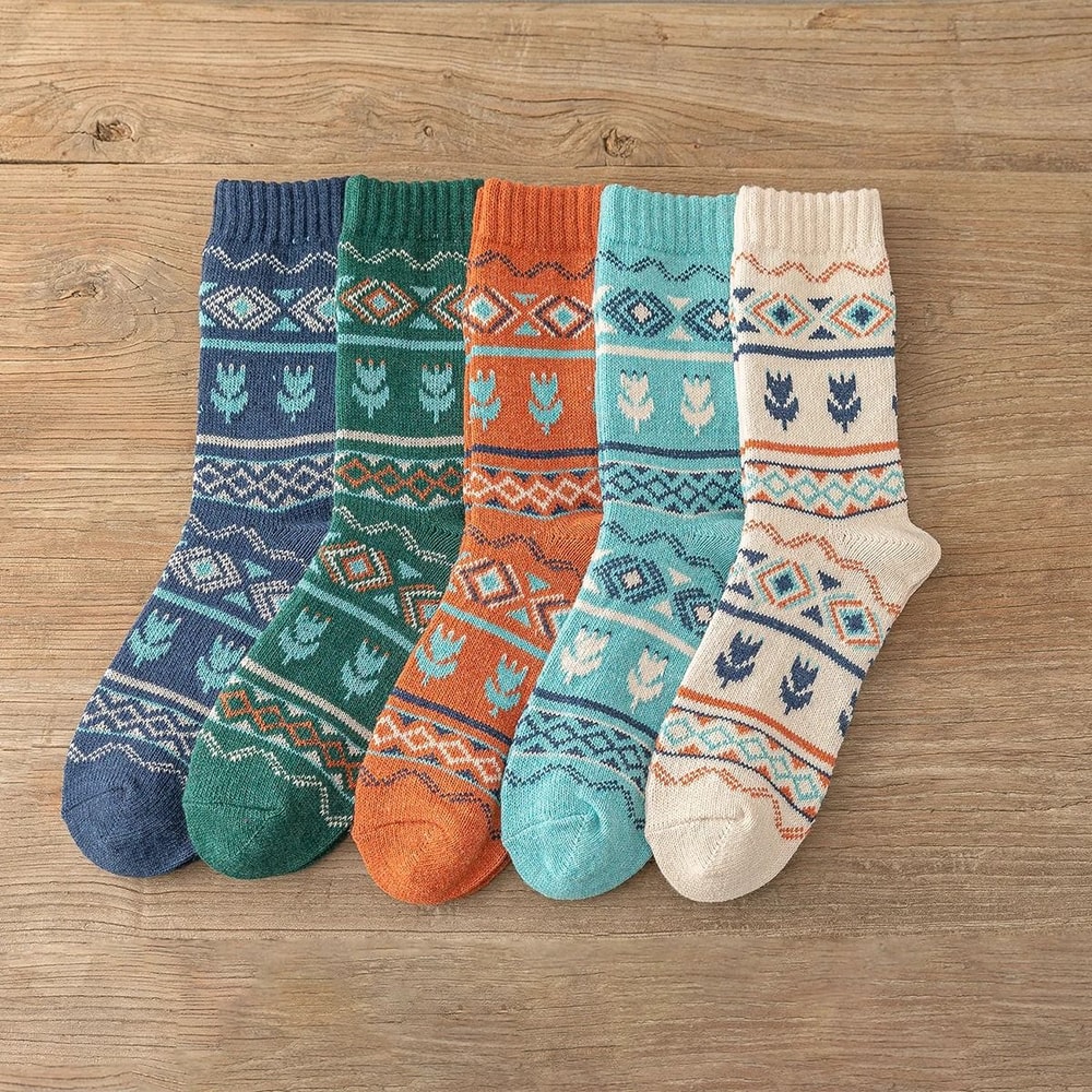 5Pair Retro Thermal Winter Sock Set 7