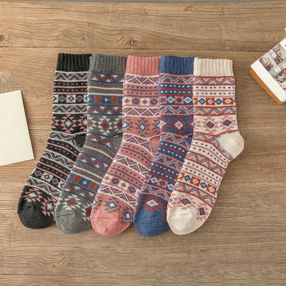 5Pair Retro Thermal Winter Sock Set 8