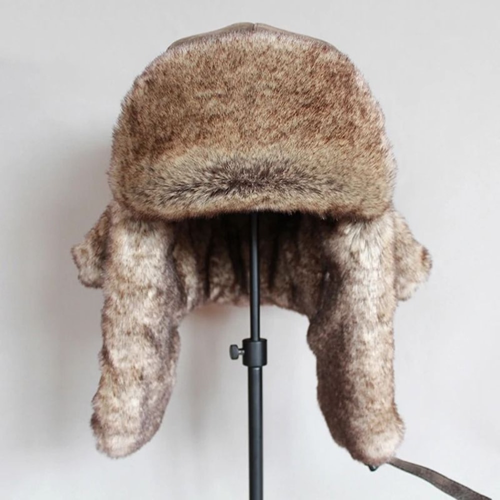 Premium PU Leather Thermal Bomber Ushanka Hat 3