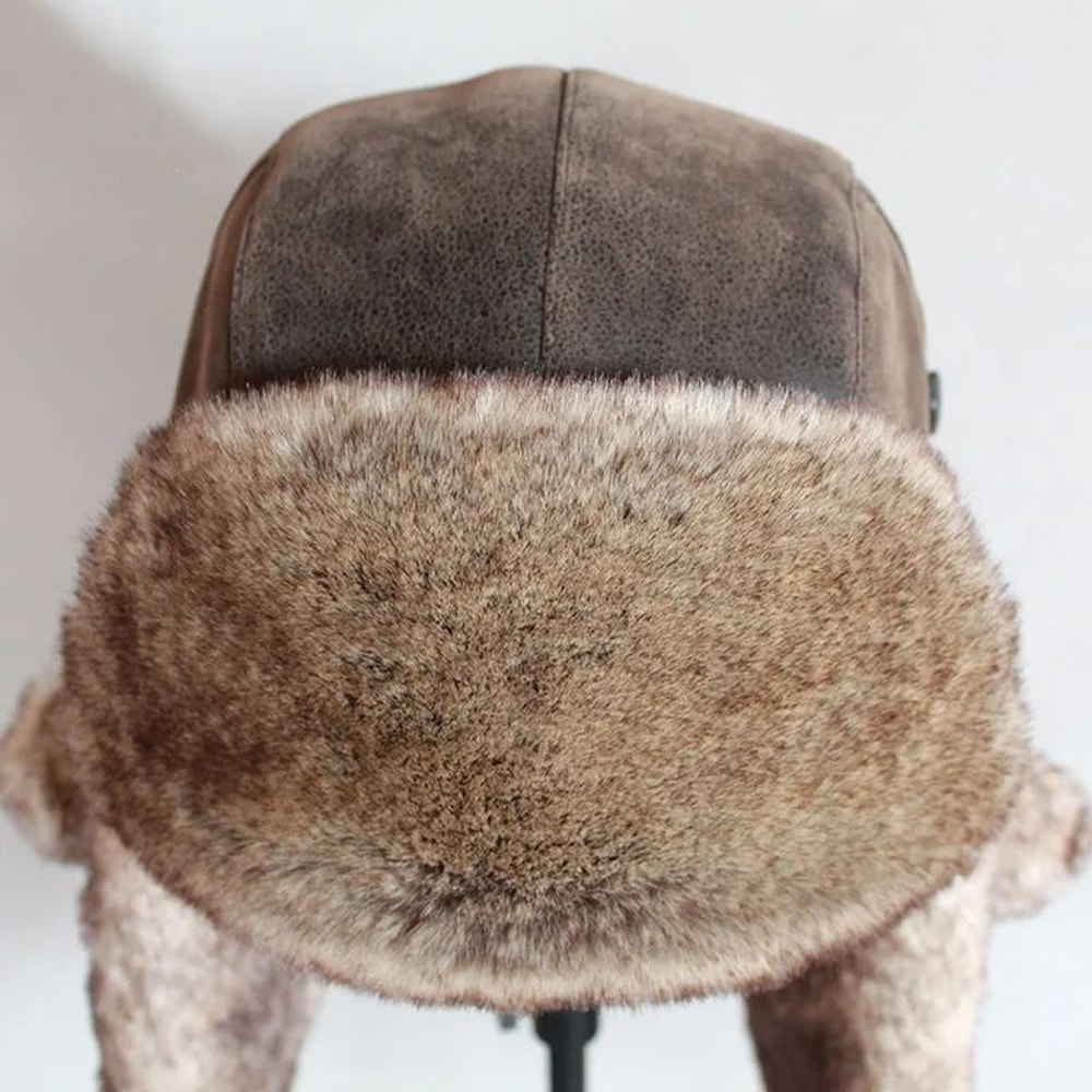 Premium PU Leather Thermal Bomber Ushanka Hat 4