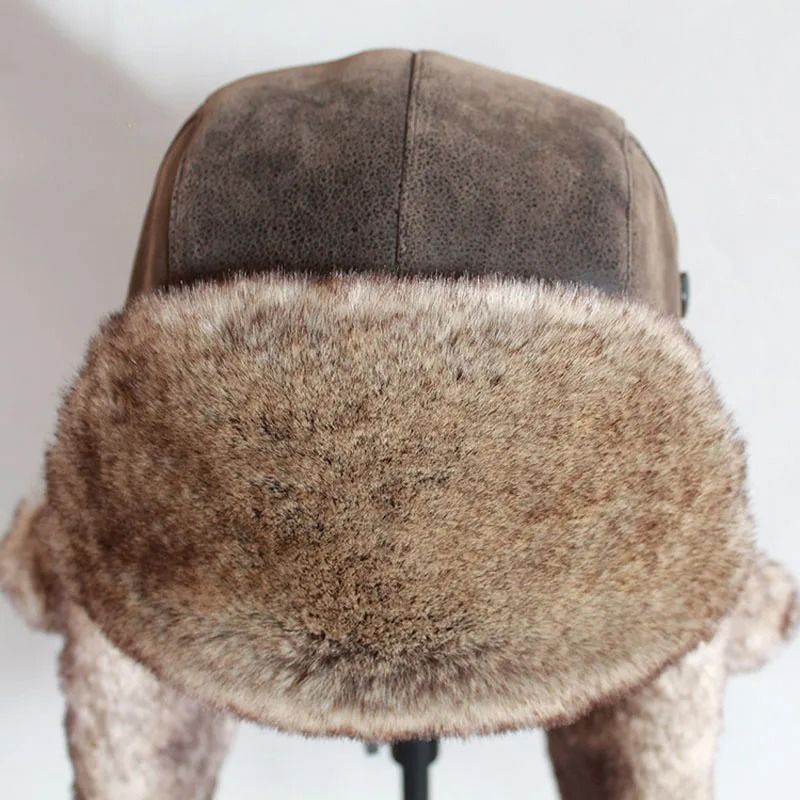 Premium PU Leather Thermal Bomber Ushanka Hat 4