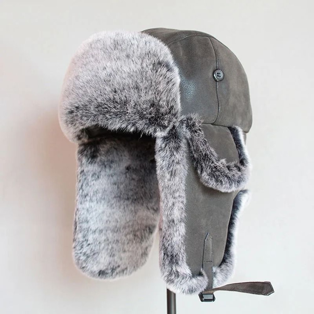 Premium PU Leather Thermal Bomber Ushanka Hat 6
