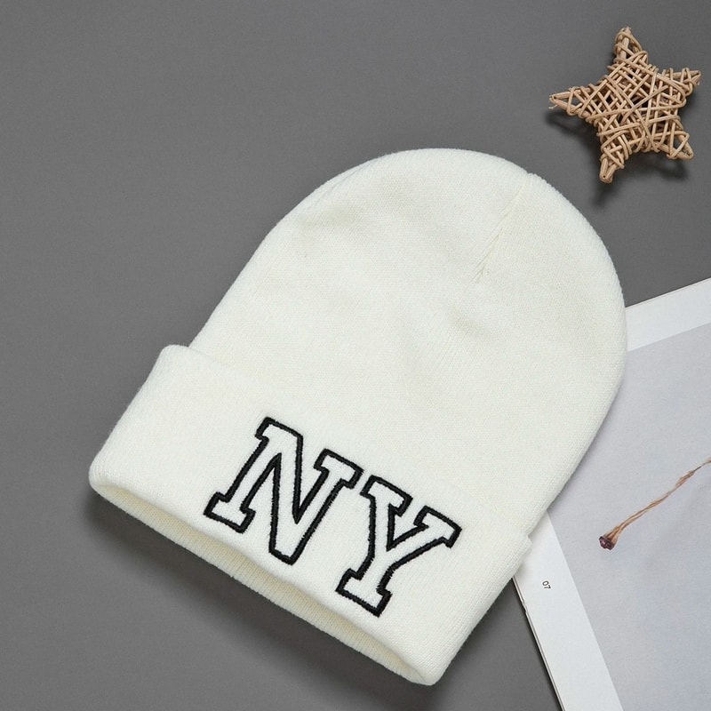 Unisex Embroidered Letter Thermal Winter Beanie 7