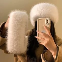 luxury faux fur thermal winter headband