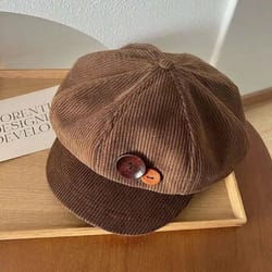 vintage corduroy octagonal artist beret