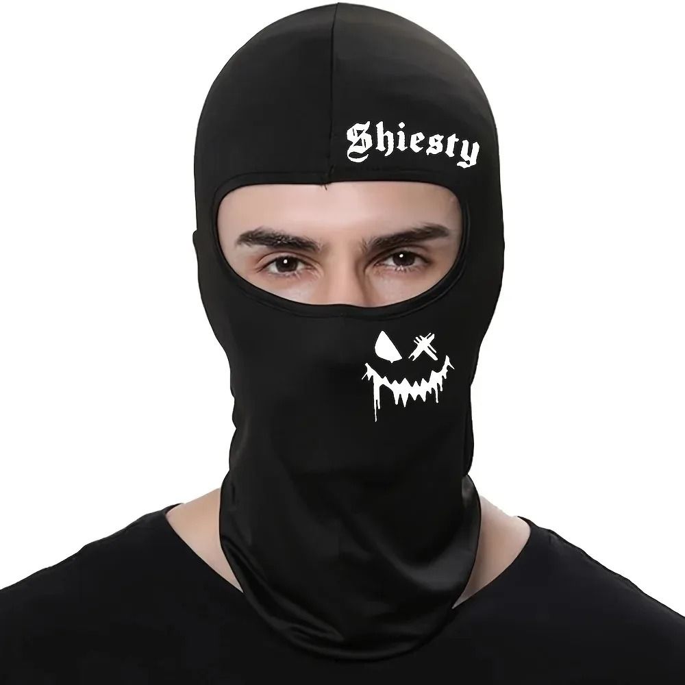 Smiling Face Print Performance Balaclava 1