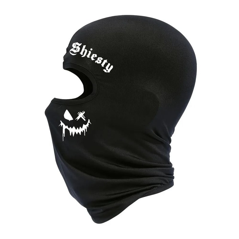 Smiling Face Print Performance Balaclava 2