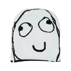playful cartoon face thermal knitted beanie