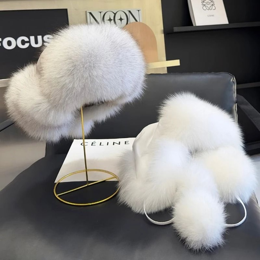Luxury 100 Real Fox Fur Russian Ushanka 6