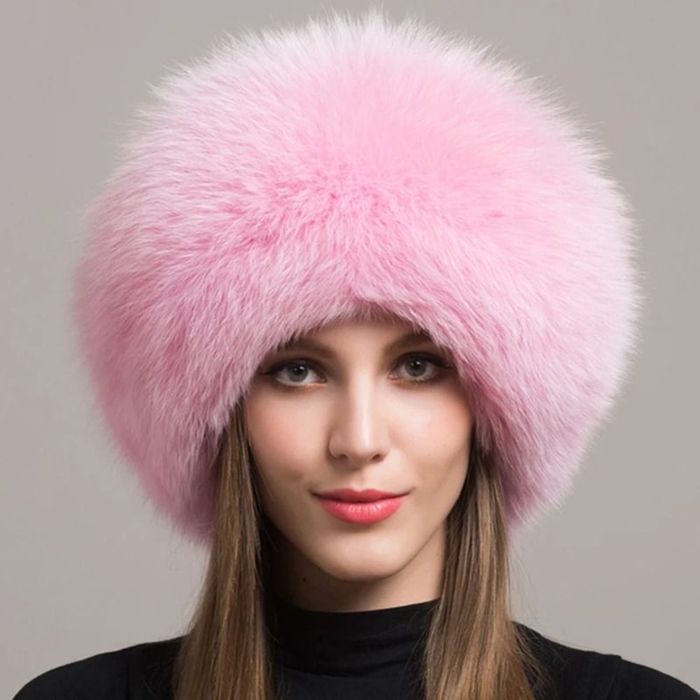 Luxury 100 Natural Fox Fur Thermal Winter Cloche 11