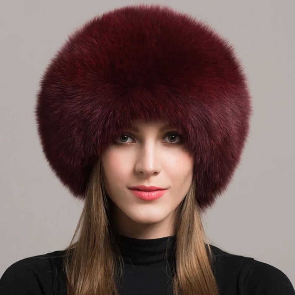 Luxury 100 Natural Fox Fur Thermal Winter Cloche 13