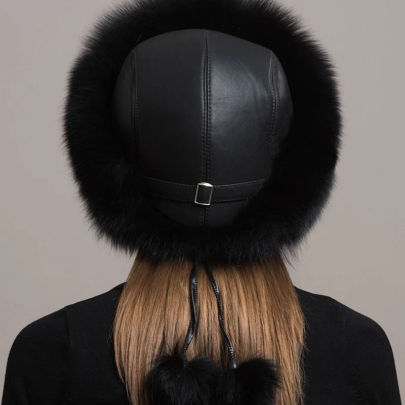 Luxury 100 Natural Fox Fur Thermal Winter Cloche 1