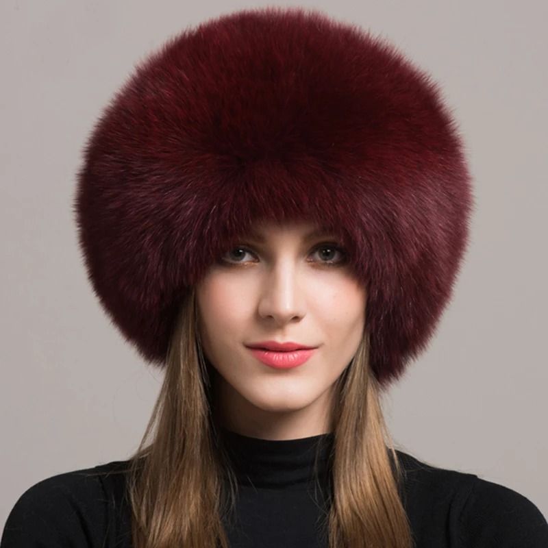 Luxury 100 Natural Fox Fur Thermal Winter Cloche 3