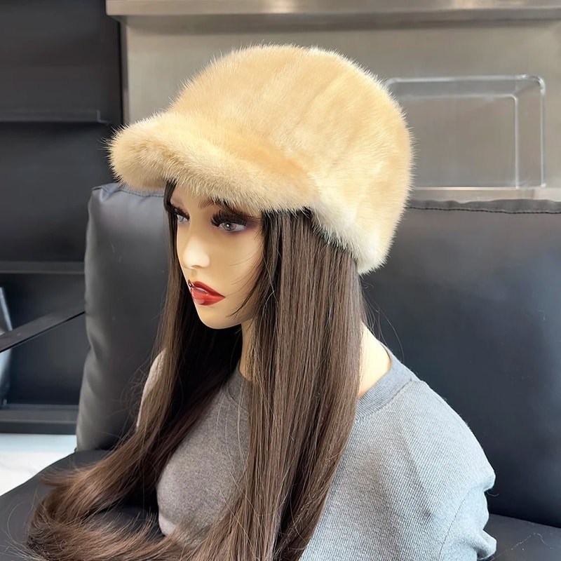 100 Genuine Mink Fur Thermal Winter Cap 4