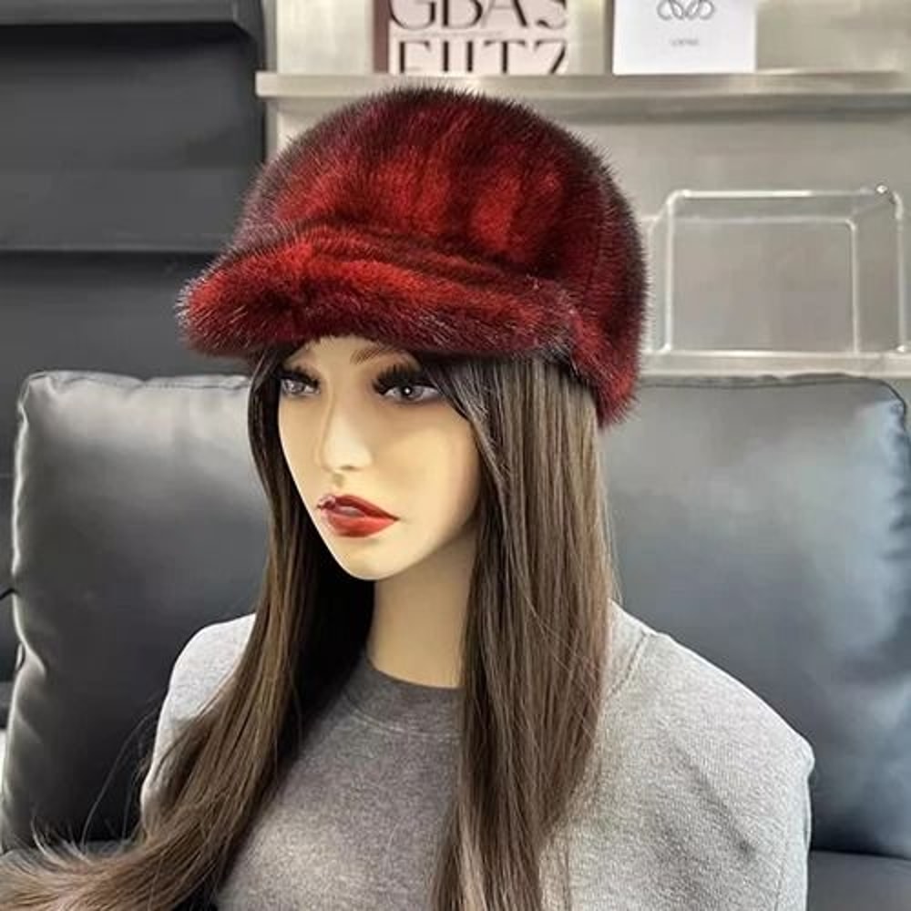 100 Genuine Mink Fur Thermal Winter Cap 9