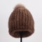 HandKnitted Genuine Mink Fur Thermal Beanie 9