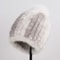 HandKnitted Genuine Mink Fur Thermal Beanie 10