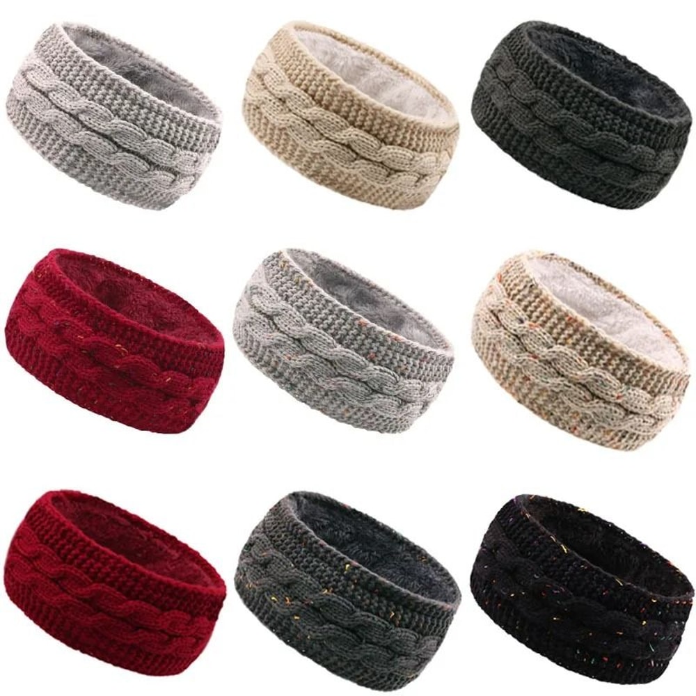 VelvetLined Thermal Knitted Winter Headband 0