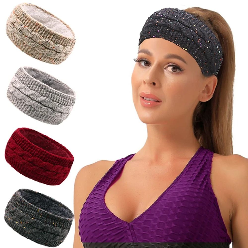 VelvetLined Thermal Knitted Winter Headband 1
