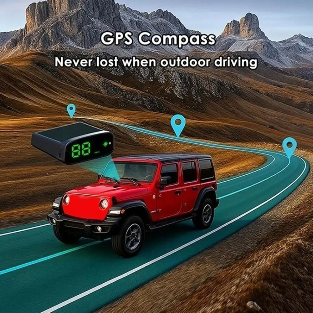 SolarPowered Universal Smart GPS HUD Speedometer 3