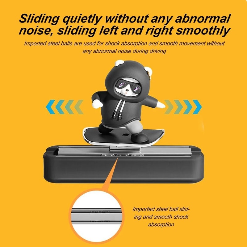 Creative Skateboard Bear Dashboard Ornament Magnetic Parking Plate 2