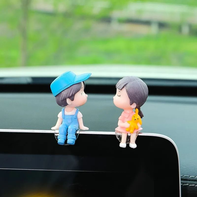 Romantic Sweet Couple Car Dashboard Interior Ornament Set 2