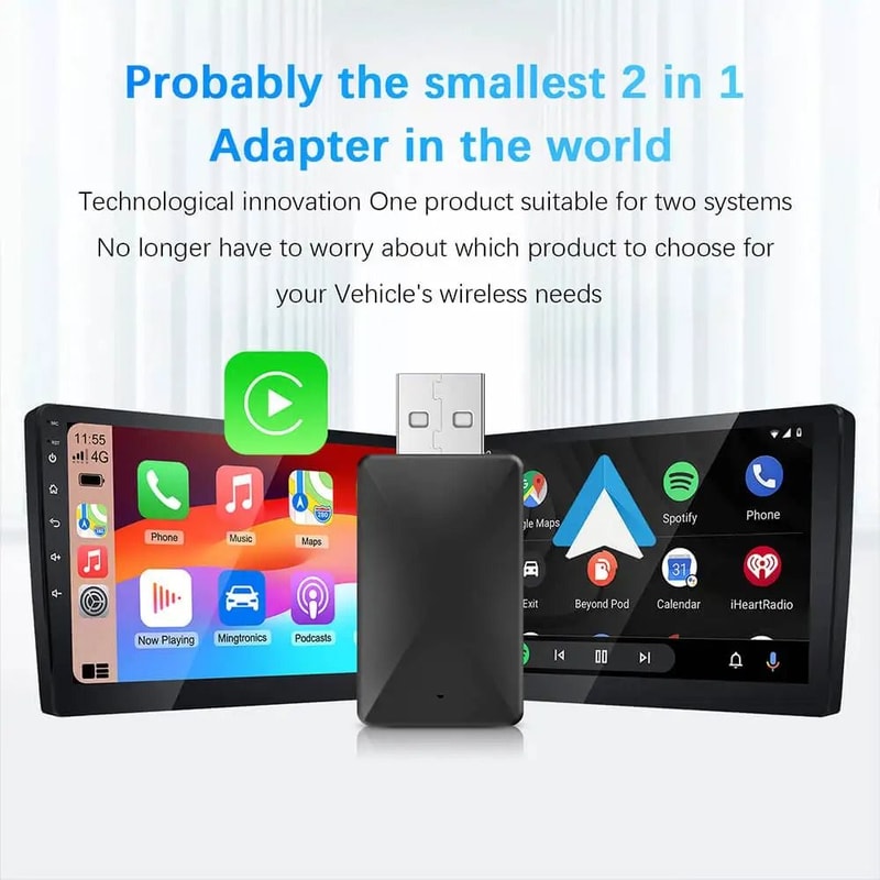 2in1 Universal Wireless CarPlay Android Auto Adapter 2